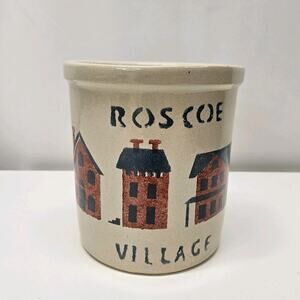 Robinson Ransbottom 1 Quart Stoneware Crock High Jar Roseville Vintage 90s